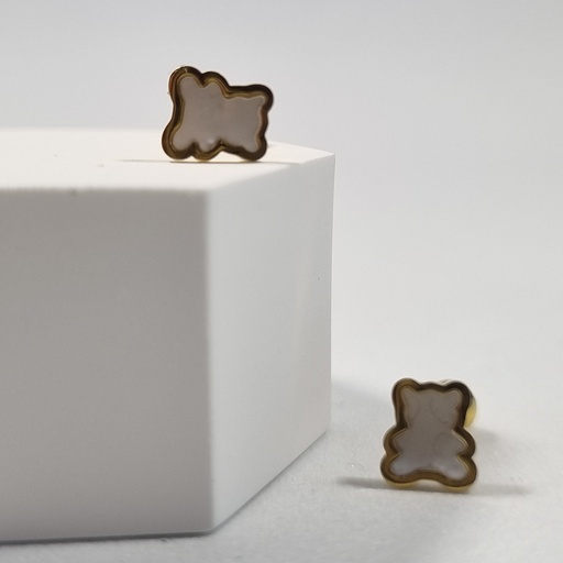 Pendientes ositos nácar dorados